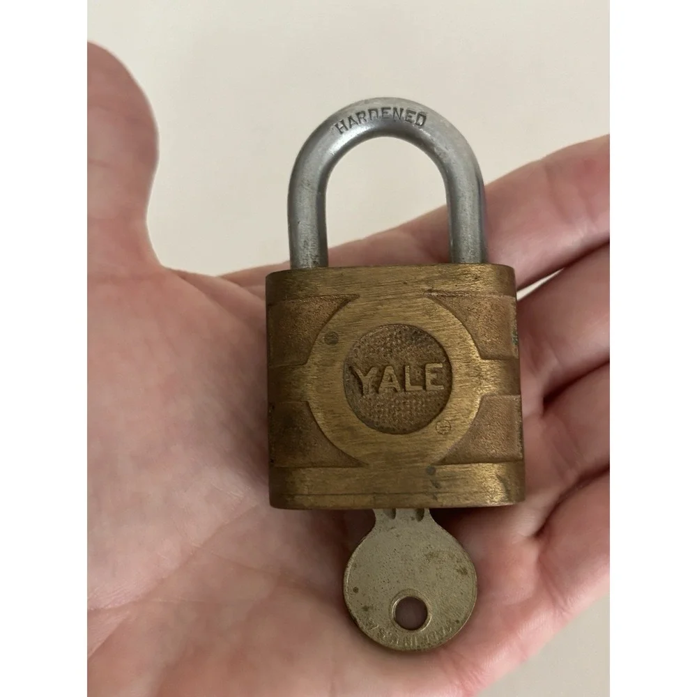 Lot Of 2 Vintage Antique YALE Pad Locks W/key- Works Great! Medium